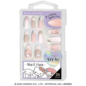■2025SS　新作■　サンリオキャラクターズ　ネイルチップ　シンプルフレンチPK