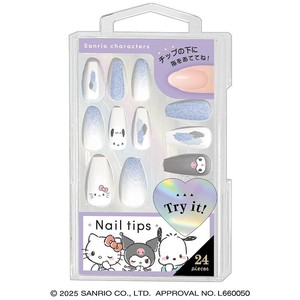 ■2025SS　新作■　サンリオキャラクターズ　ネイルチップ　シンプルラメBL