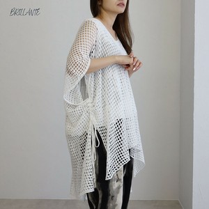 【2025新作】  【追加入荷】　V首ざっくりシルエットあみあみネットプルオーバー　　BRILLANTE大阪