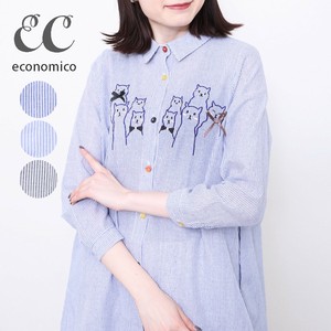 2025SS　ストライプ猫ブラウス　2025新作　Economico