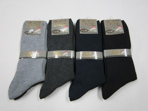 紳士綿混ゆったりカラーリブソックス2P