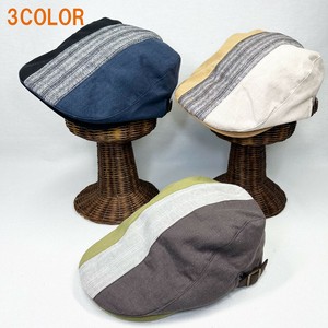 Flat Cap Patchwork Ladies fashion Stripe Cotton Linen Switching Men's