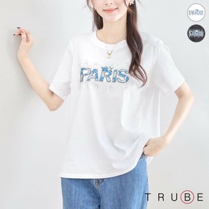【2025新作】【M〜L】ラインストーンPARISロゴTシャツ(N12-360)(5号店）FM5