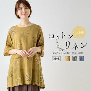 Tunic Tunic Indian Cotton Ladies fashion 3/4 Length Sleeve Linen Cotton