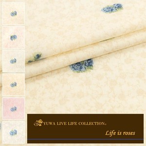 有輪商店 YUWA  カットジャガード  "Life is roses" [A:Beige Line]  / 生地 布 / 299442