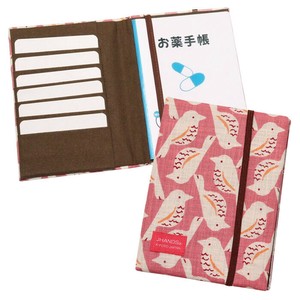 お薬手帳カードケース 「小鳥 ピンク」　ナチュラルシリーズ