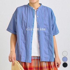 T-shirt Stand-up Collar Front Opening Switching Cut-and-sew