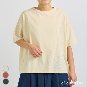T-shirt Patchwork Cotton Cut-and-sew 5/10 length
