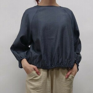 Button Shirt/Blouse Basic Puff Sleeve 8/10 length S/S