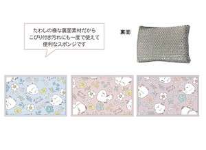 たわしスポンジ 3Pセット　シマエナガ6・小花