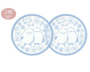PVCコースター(2枚セット)　シマエナガ6・小花