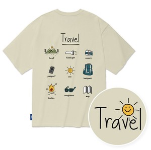 【2025春夏新作】TRAVELイラスト半袖Tシャツ