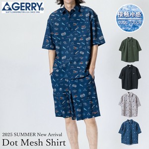 【25SS新作】GERRY 接触冷感 ドットメッシュ ストレッチ 半袖シャツ