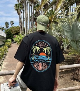 【2025春夏新作】ISOLAリゾートイラスト半袖Tシャツ