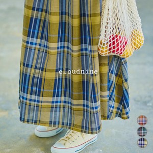 Skirt Waist Check Gathered Skirt Tuck
