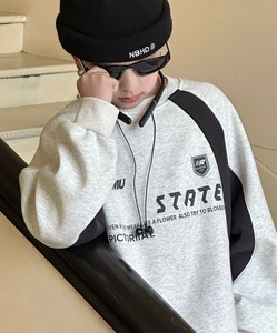 【aimoha-KIDS-】カラーブロックプリントスウェット キッズ 子供 男の子 スウェット トレーナー