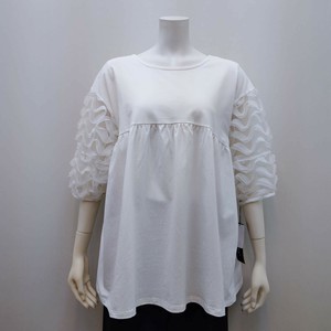 [2025新作]袖メッシュフリルTシャツ