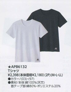 限定数【グンゼ】adidas2枚組Tシャツ