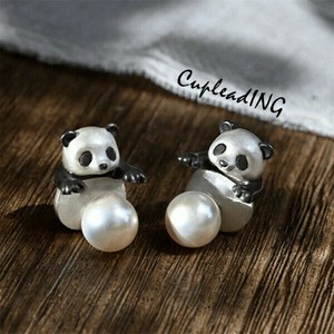 ＜SALE＞激安セール オリジナル パンダピアス 真珠ピアス レトロ 中国風 おしゃれな ピアス