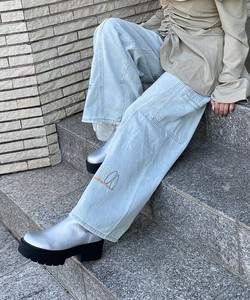 【2025春夏新作】刺繍だらけデニムPT 刺繍デザインデニムパンツ
