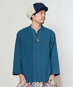 Button Shirt Band Collar