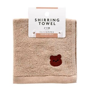 シャーリングミニハンカチタオル　クマ柄【53247】【100均/100円均一/100円ショップ】