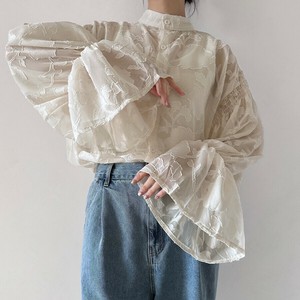 ベルスリーブシアーブラウス