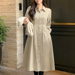 フレアロングシャツワンピース