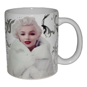 【ミュージック ＆ フィルム スター】マリリン・モンロー 10oz. マグカップ White With Foil