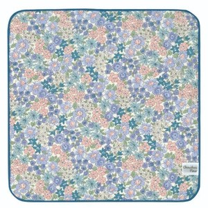 日本製 Chouchou Fleur ガーゼパイルハンカチフラワーバラエティ ブルー CFH-532