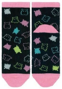 日本製 Zootto どうぶつ靴下 カラフル ネオンとメンダコ ピンク ZTK-705