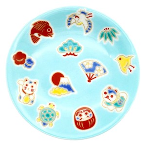 青郊窑 九谷烧 大餐盘/中餐盘 日本制造 5件 4号 1组 日本制造