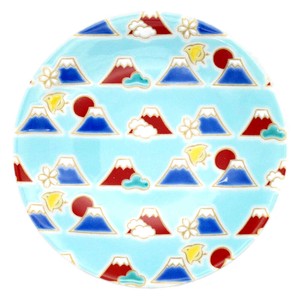 青郊窑 九谷烧 大餐盘/中餐盘 日本制造 5件 4号 1组 日本制造