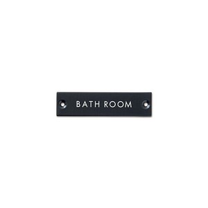 4/下旬入荷【ポッシュリビング】サインプレート BATH ROOM ブラック