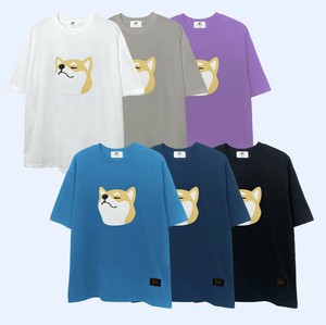 【2025春夏新作】柴犬イラストラウンド半袖Tシャツ