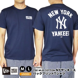 ニューエラ ニューヨークヤンキースー バックプリント ネイビー Tシャツ ユニセックス  14499032 MLB