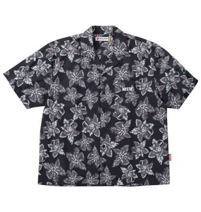 NESTA BRAND ビッグサイズ メンズ ボタニカル柄オープンカラー半袖シャツ ブラック  3L 4L 5L 6L 8L