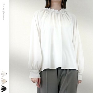Button Shirt/Blouse Ruffle Neck