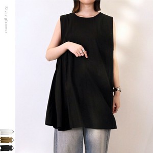 Button Shirt/Blouse Sleeveless R/N Taffeta Tuck [2025 NEW]