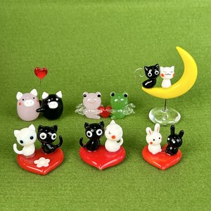 [ガラス細工]ハートペアアニマルシリーズ