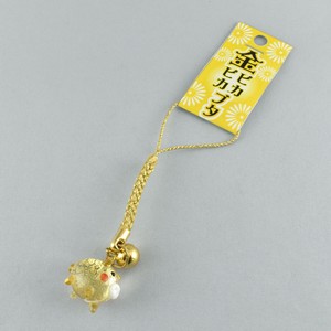 [ガラス細工]金ピカピカブタ根付