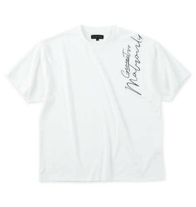 in the attic ビッグサイズ メンズ 刺繍ジャガード半袖Tシャツ ホワイト  3L 4L 5L 6L