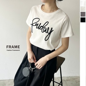 【2025新作】綿天竺ロゴコード刺繍Tシャツ