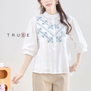 【2025新作】【M〜L】フレンチシック刺繍ブラウス(N72-144) (5号店)FM5