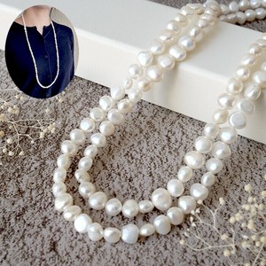 Pearls/Moon Stone Necklace Necklace 80cm Made in Japan