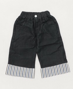 【aimoha-KIDS-】ストライプヘムデザインキッズデニムパンツ 子供 キッズ ズボン ジーンズ