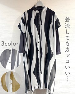 前開きロング シースルー トップス