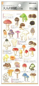 【2025春夏新作】【デコレーション】大人の図鑑シール　きのこ　226362
