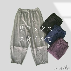 <2025春物新作>コクーンシルエット切替入り無地パンツ　2025春物人気　真里子の詩