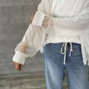 Cardigan Sheer Sleeve Knit Cardigan